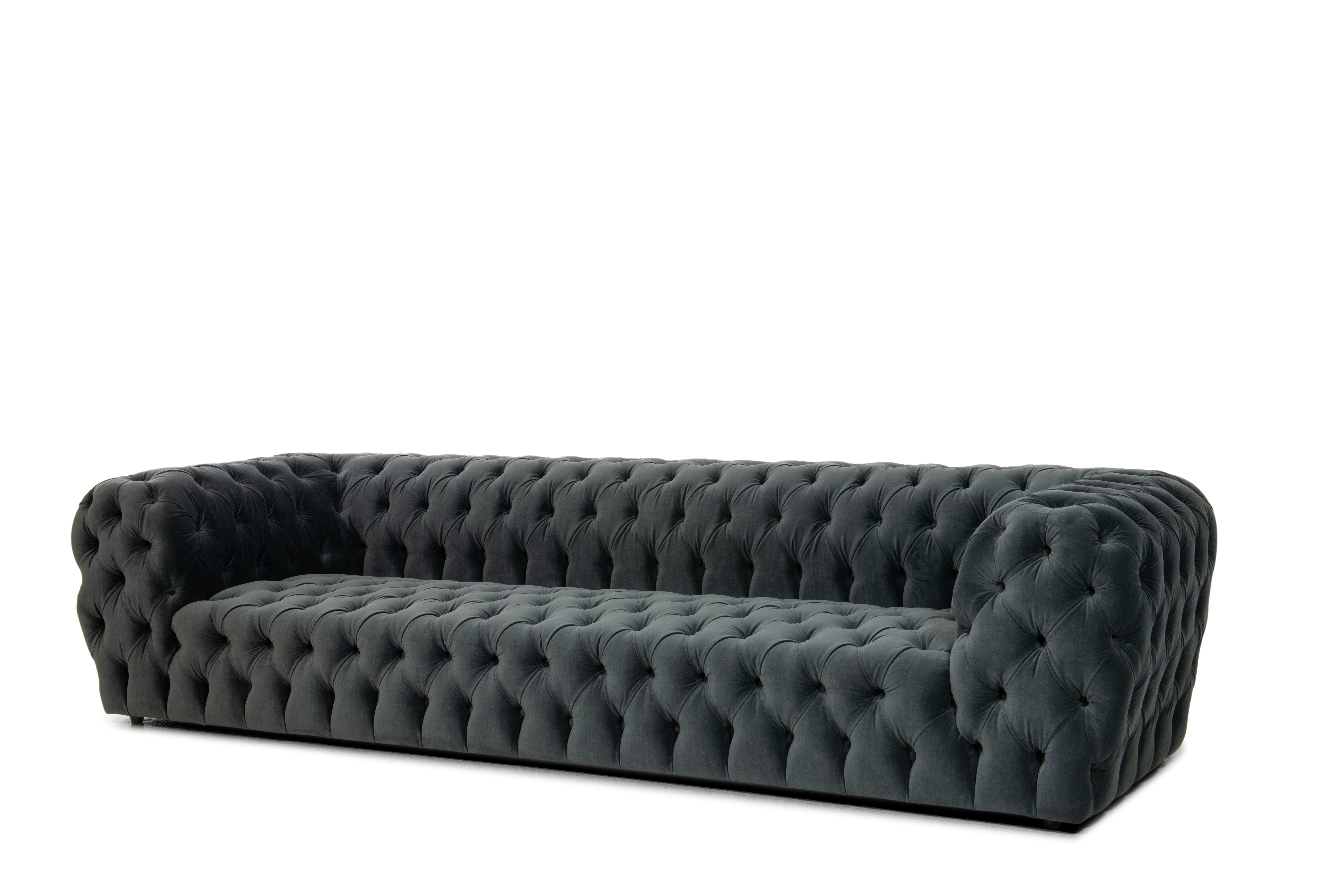 Gilded Boucle Deep Gray Sofa